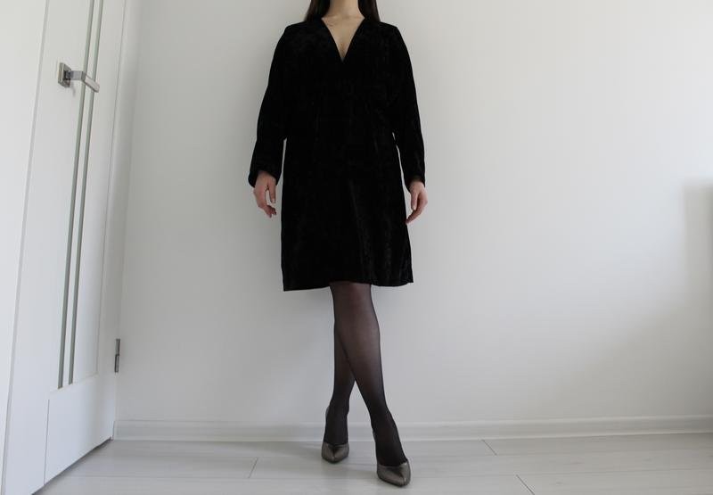Women Sandro Paris Dress Black Velour 40