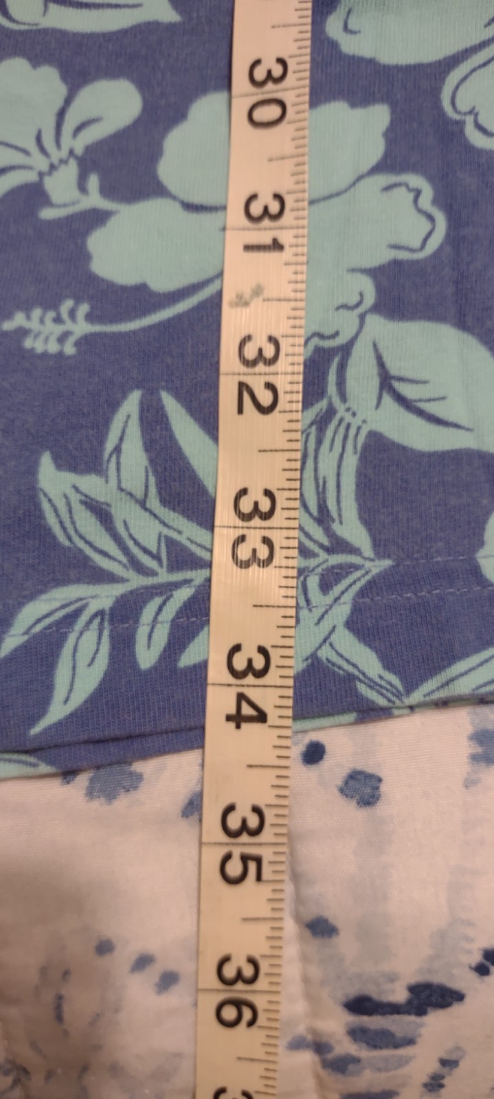 CARIBBEAN JOE Blue Tone On Tone Tropical Flower Print Sleeveless Neck Dress Sz M