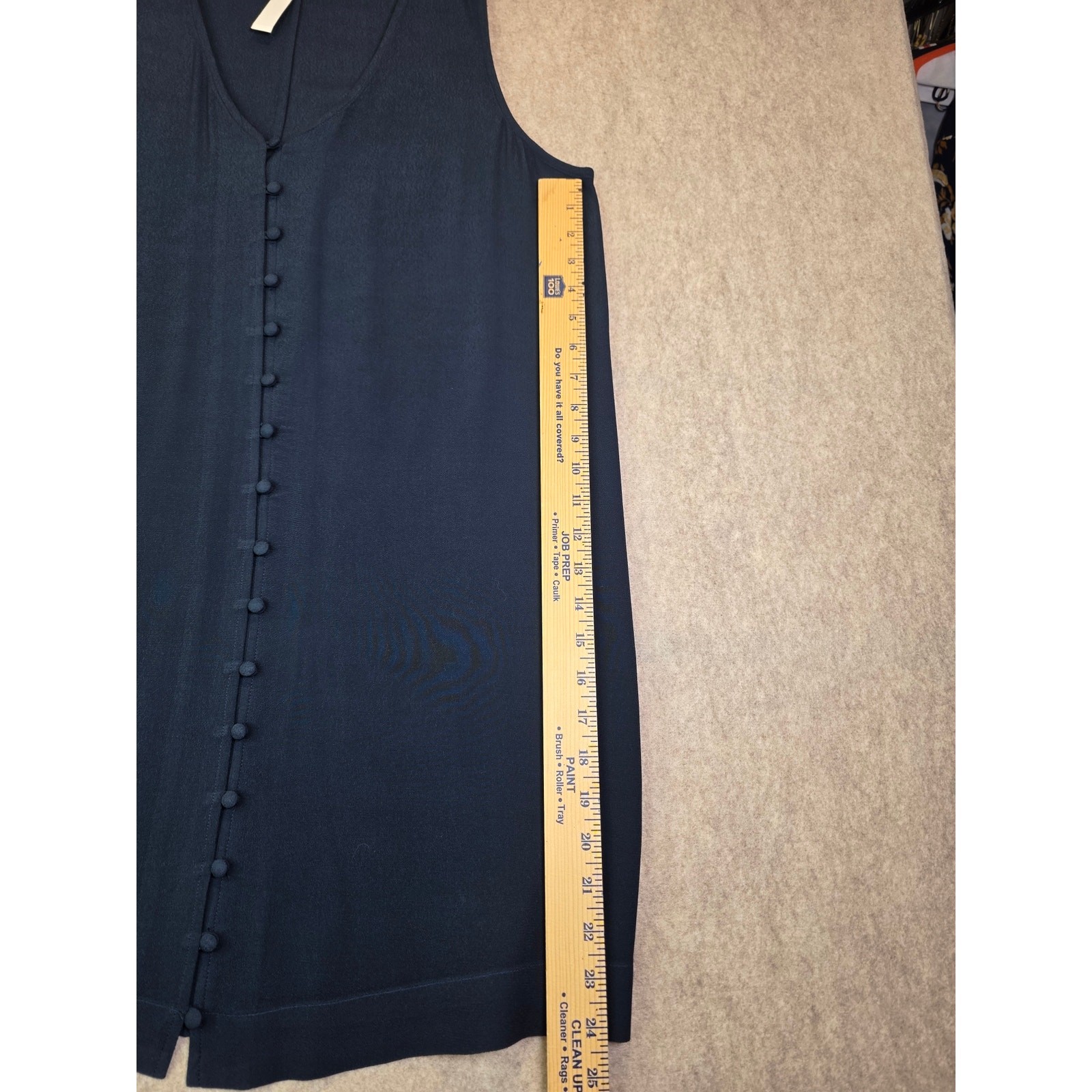 Madewell Button-Front Sleeveless Shift Tank Dress in Navy Blue – Size L (NWT)