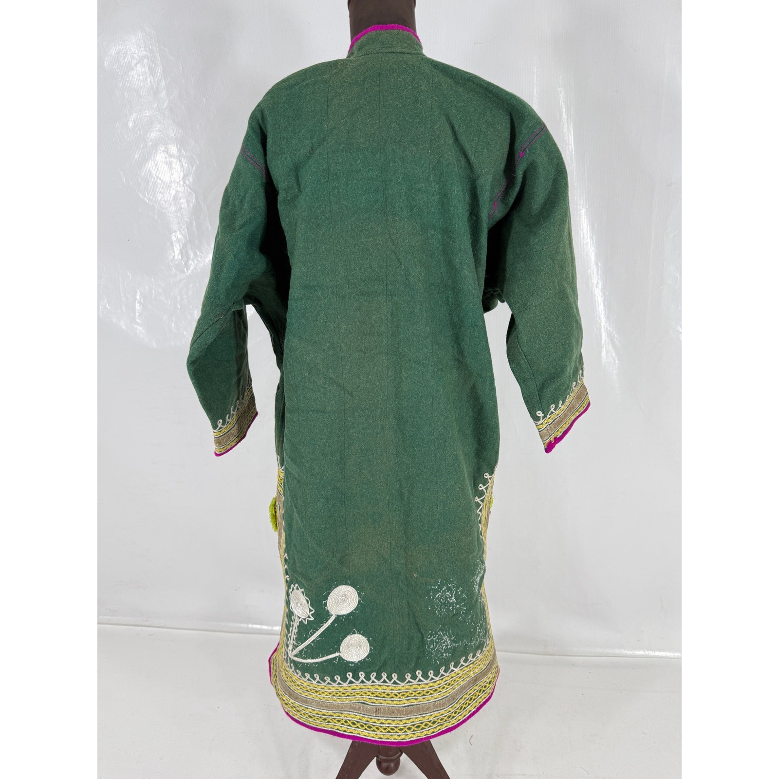 Vintage Afghan Embroidered Tribal Wool Ethnic Chapan