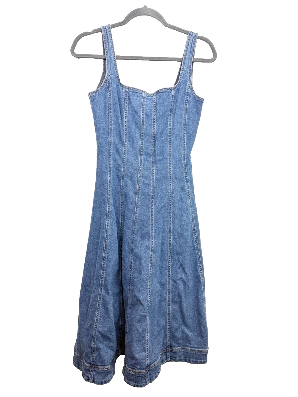 House Of Harlow 1960 Blue Denim A-Line Dress Sleeveless Size Small