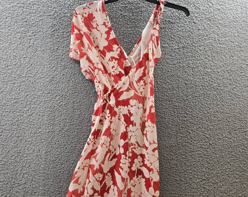 Victoria Beckham Asymmetric Ruched Detail Midi Dress Women’s 4UK Chilli Back Zip