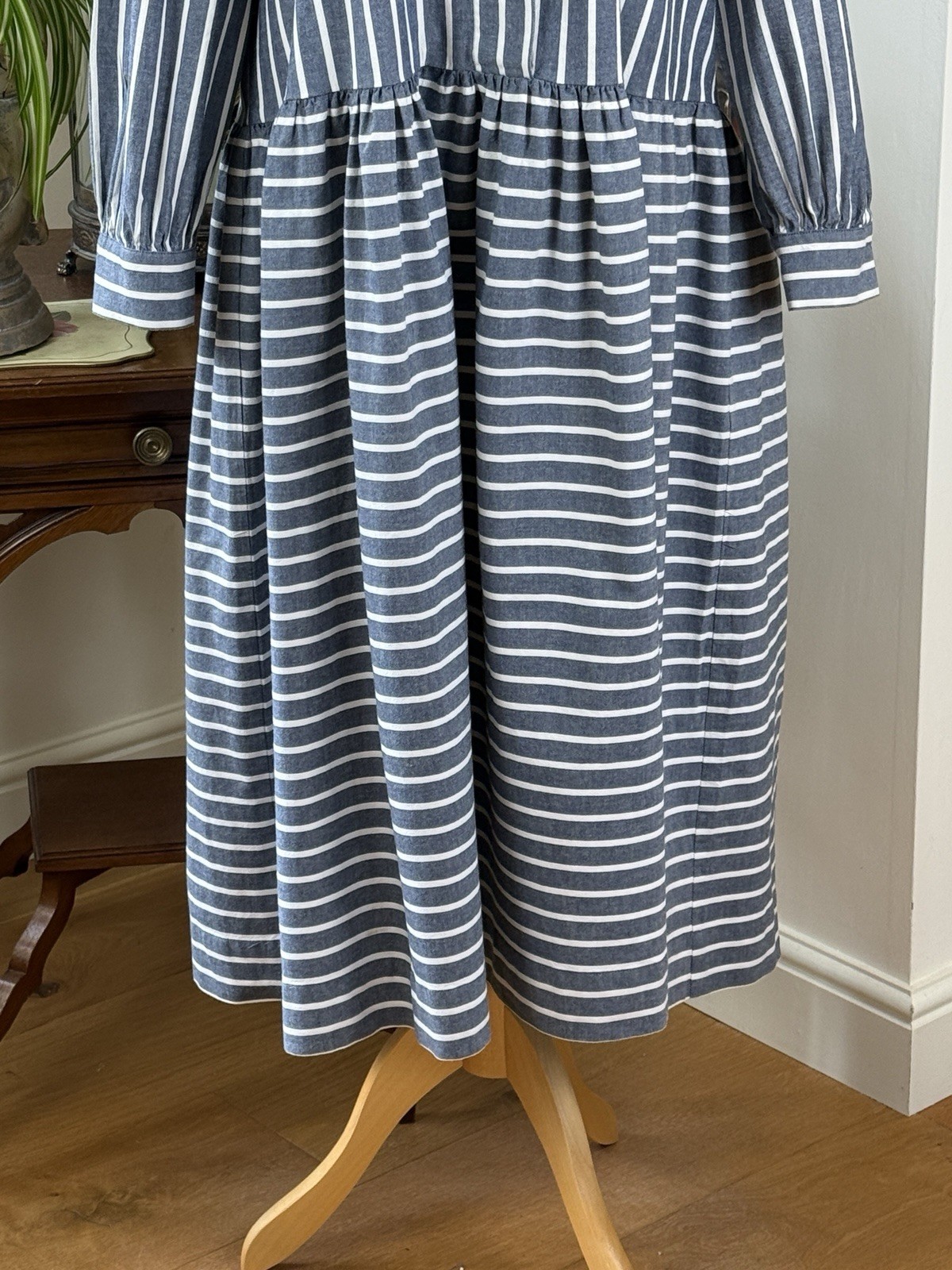 Outstanding £129 Masai ‘Octala’ Blue/Grey White Stripe Stretch Cotton Midi XL