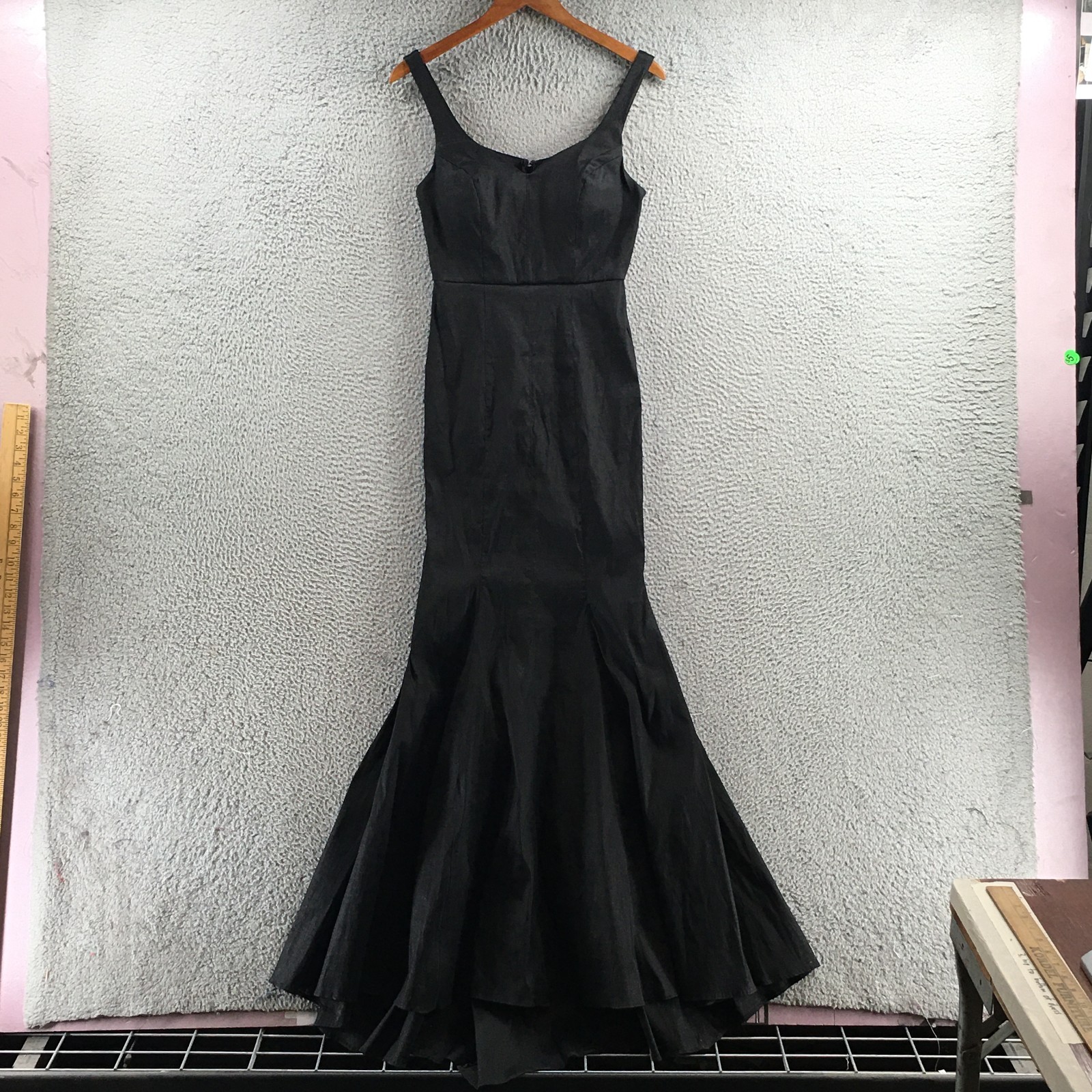 Deb Prom Sleeveless V-Neck Maxi Mermaid Gown Womens 5 Black Sleeveless Pleated