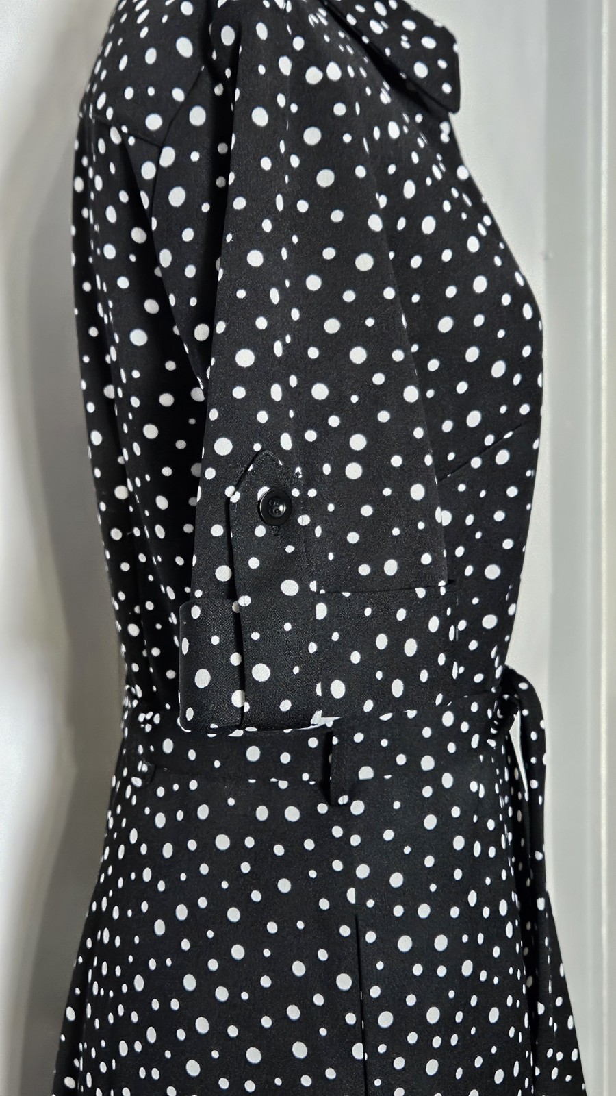 Shelby & Palmer Button Front Short Sleeve Polka-dot Belted Dress Size 6