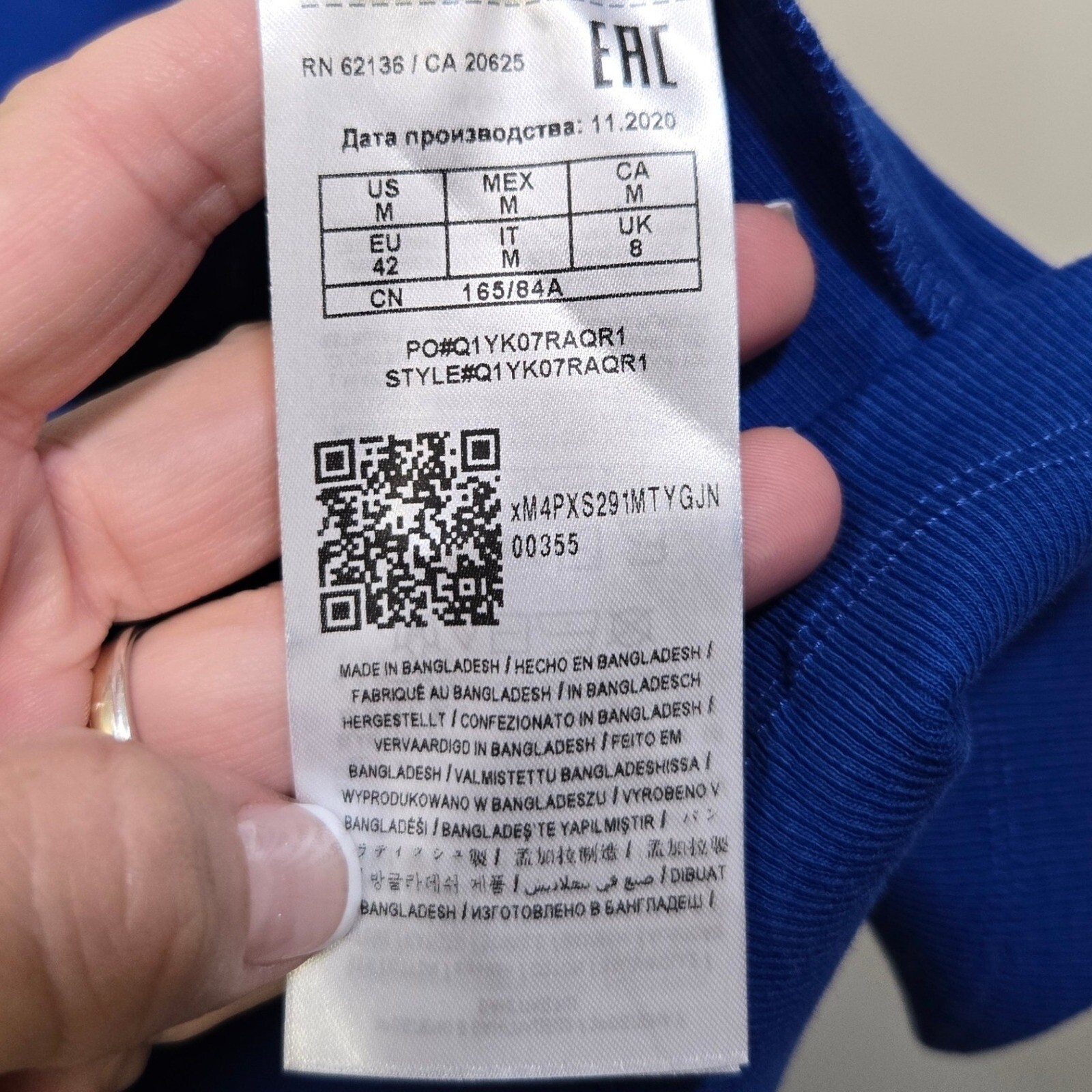 Guess Los Angeles Mini Tank Dress Medium Retro Y2K Blue Rib Knit 1/4 Zip Logo