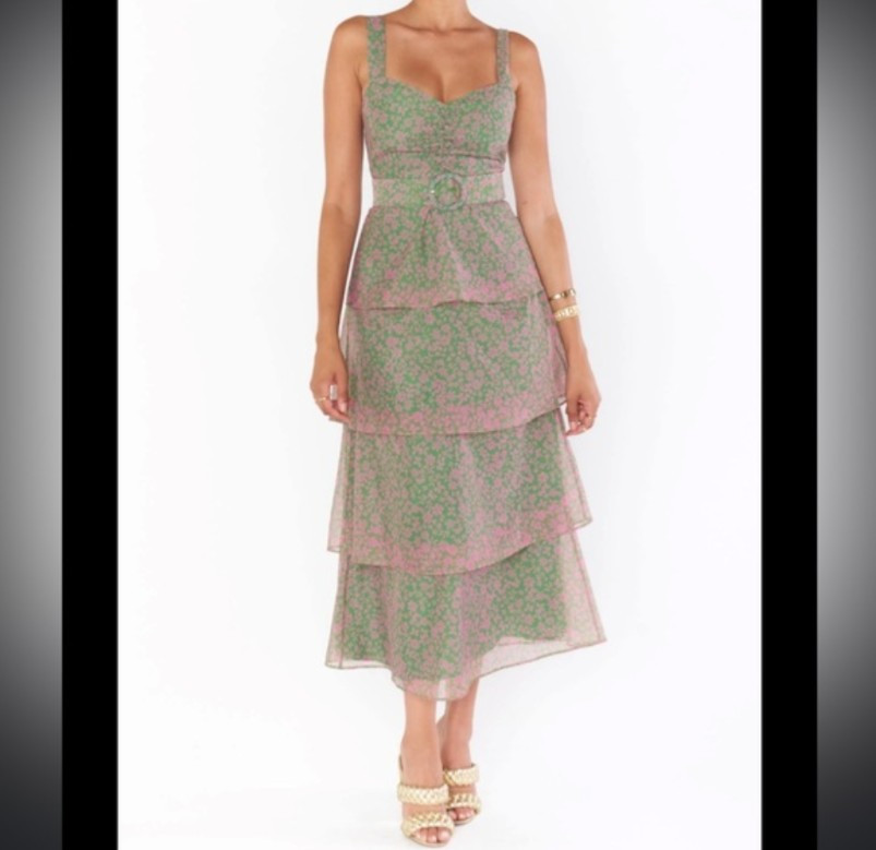 Show Me Your Mumu Cosmopolitan Midi Dress in “Watermelon Floral” Size M, NWT
