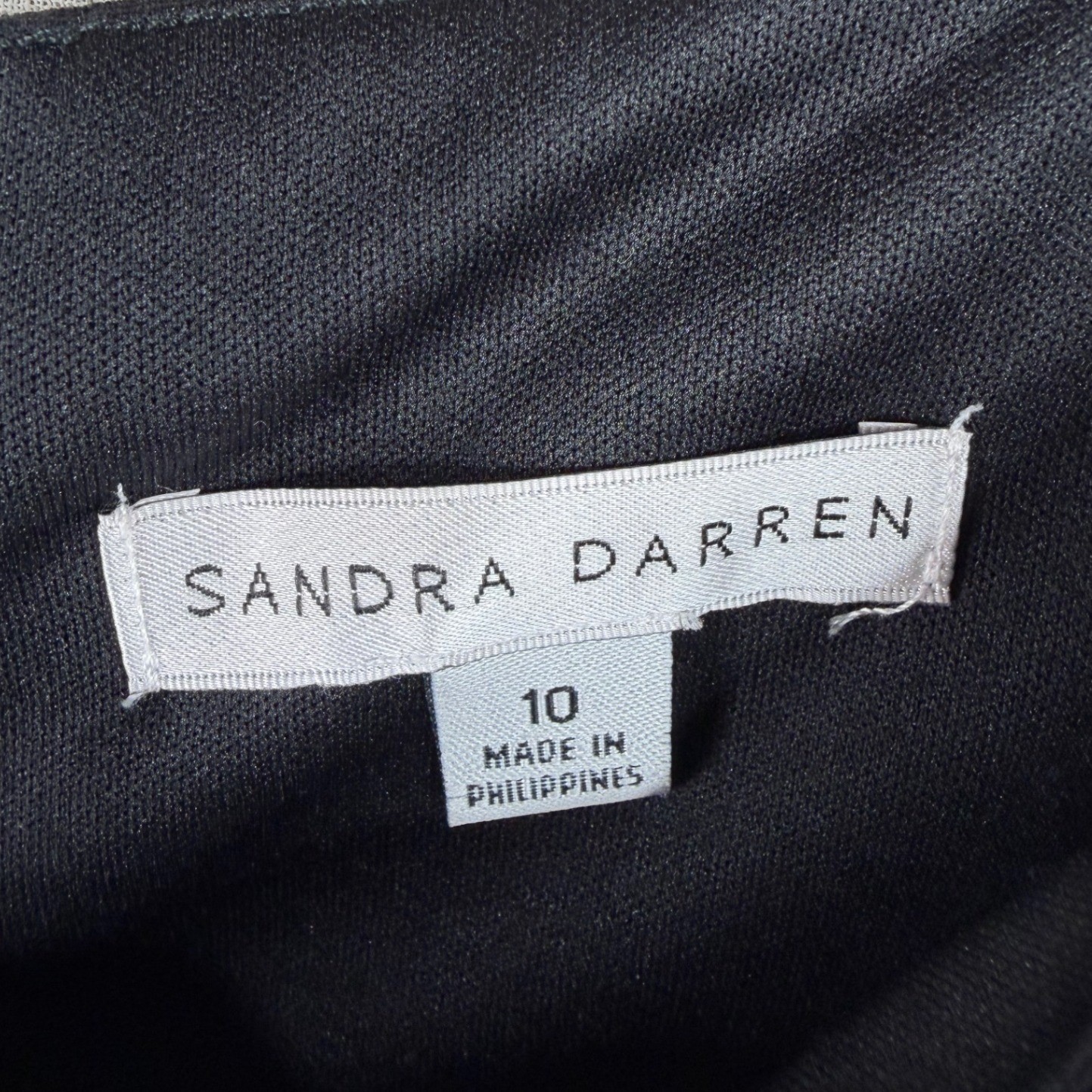 Sandra Darren Striped Sleeveless Dress size 10 Black/Blue/White
