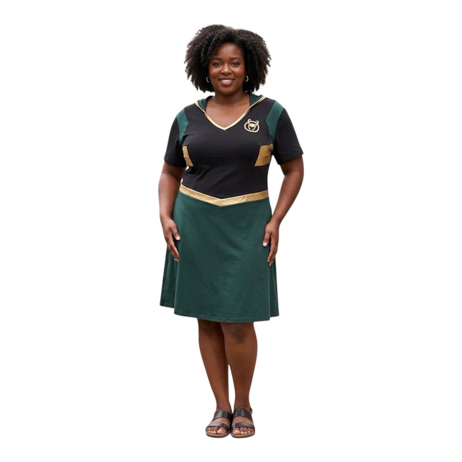Her Universe Marvel Loki Hooded Dress 3XL Green Gold Asgard Cosplay NWT Fandom