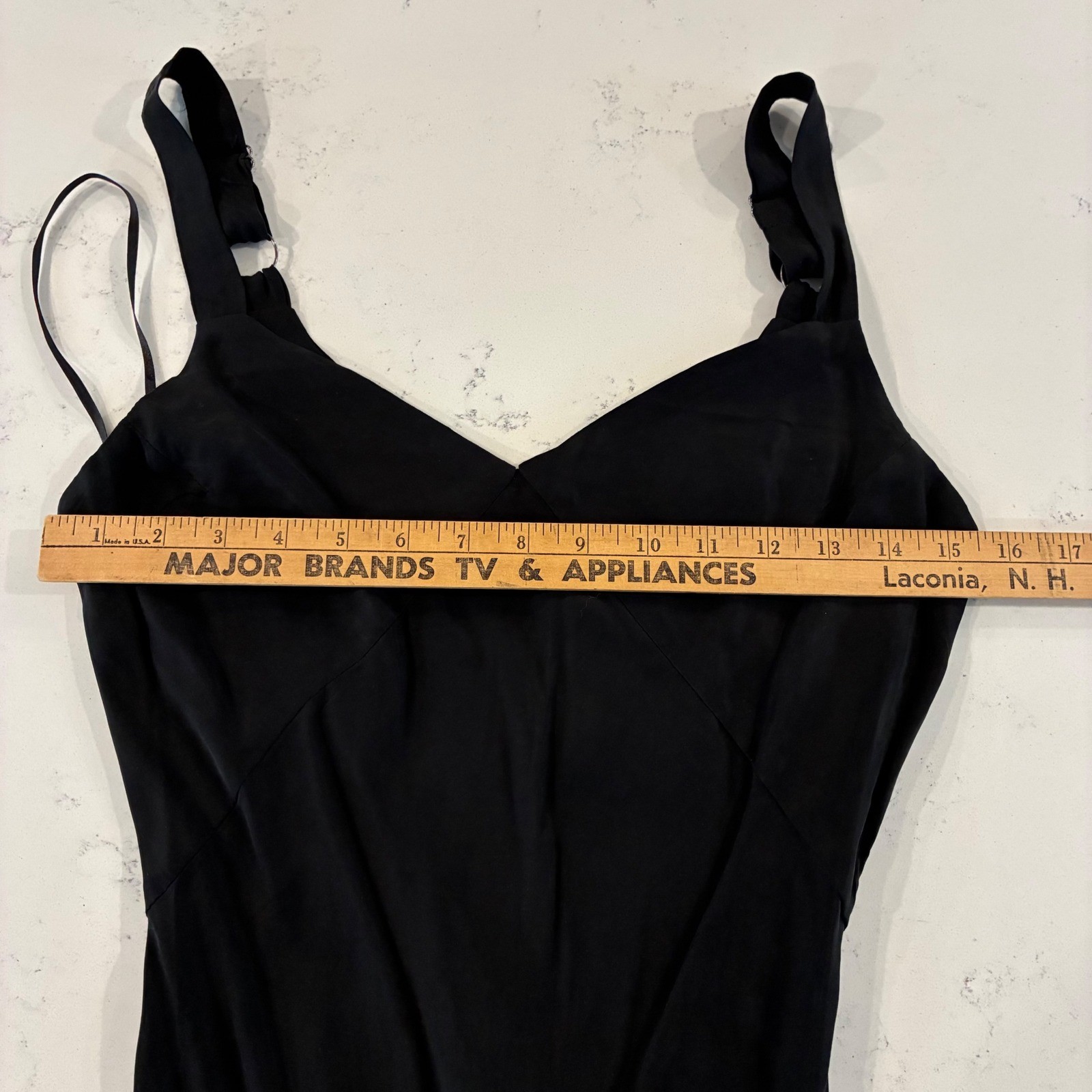 Billy J Maxi Slip Dress 8 Black Minimalist Silky Cocktail Chic Fluid Elegant LBD
