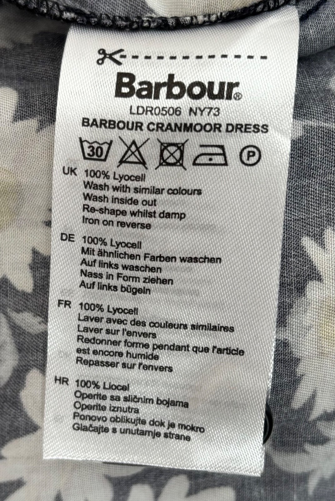 Barbour Cranmoor Dress Size 8 Navy Daisy Floral Shirt Midi 100% Lyocell NWT
