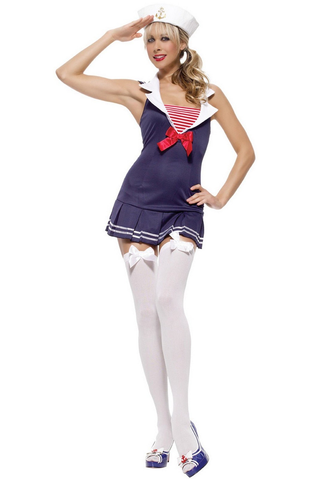 Women’s Sailor Cadet Dress Multi Small Medium Costume Uniform Outfit Halloween