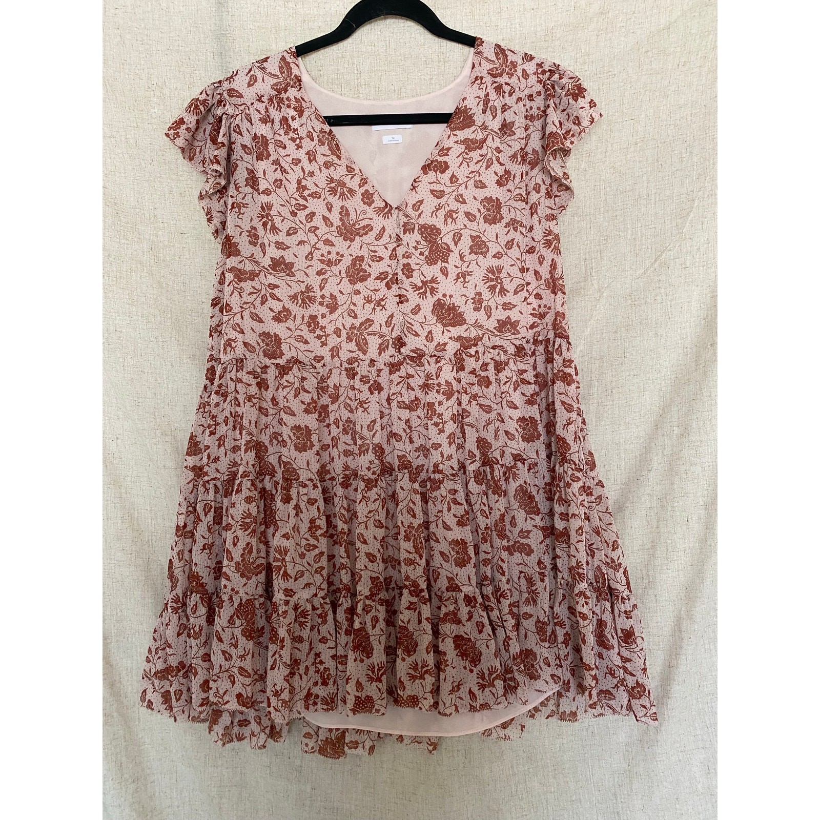 Aritzia Little Moon Pink Floral Rhea Mini Dress Size Medium