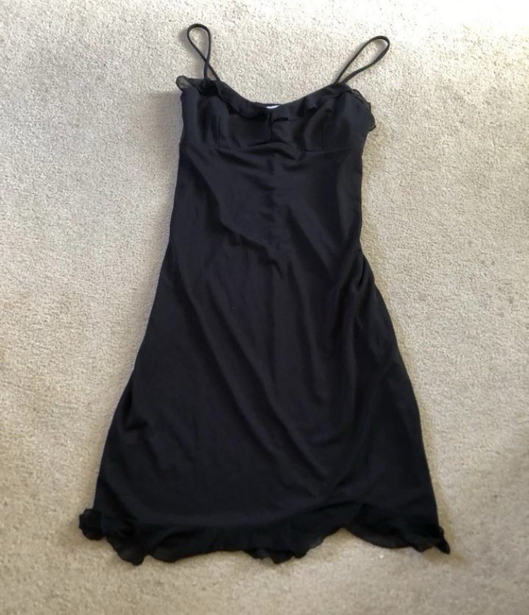 Women’s Large Black Charlotte Russe Spaghetti Strap Dress (Knee Length)