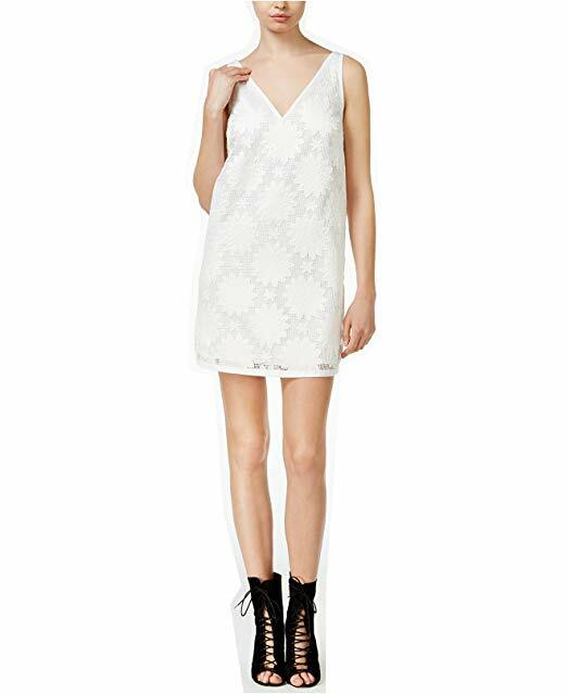 Rachel Roy Women’s Embroidered Mesh Shift Dress Womens White SZ XS NWT MSRP $139