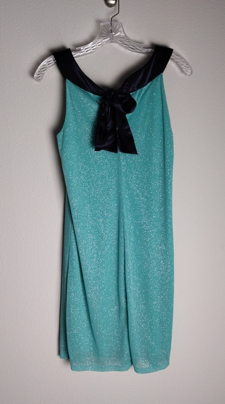 EnFocus Studio Dazzling Aqua Shimmer Cocktail Y2K Dress 8