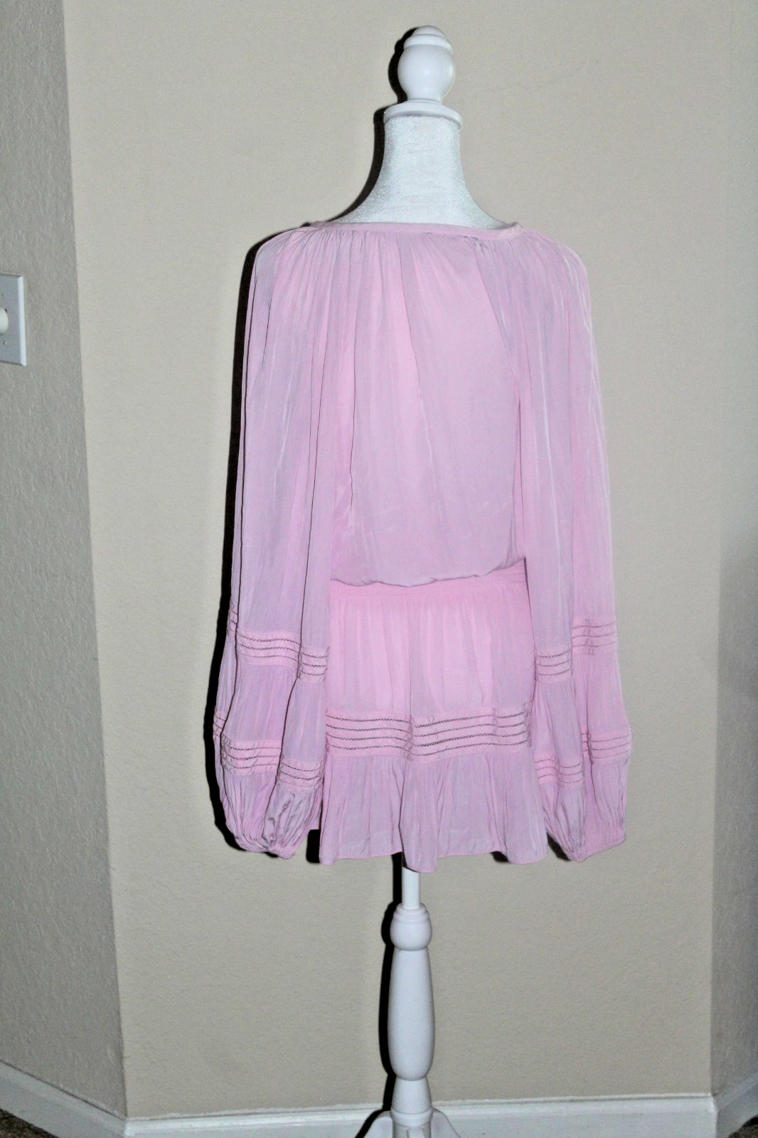 Ramy Brook pink, tie neck knee length Kurt dress, size small.