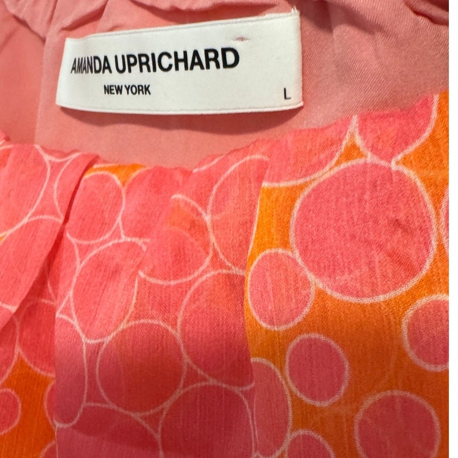 Amanda Uprichard Clarabelle Bubble Mini Dress Pink Off Shoulder Large