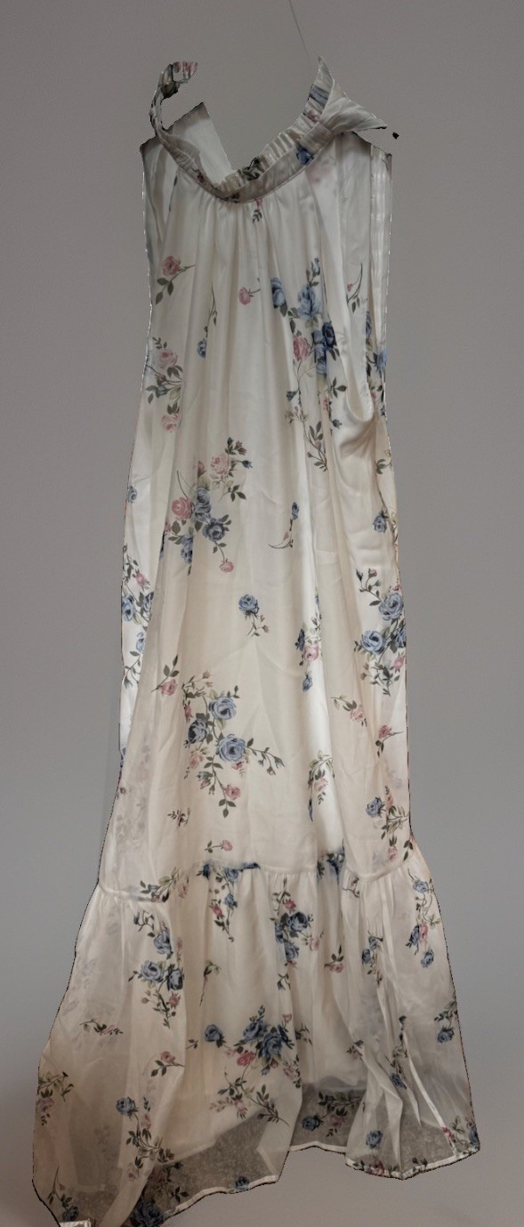 Francesca’s Mi Ami Willow Halter White Blue Pink Floral Maxi Dress NWT Women’s L