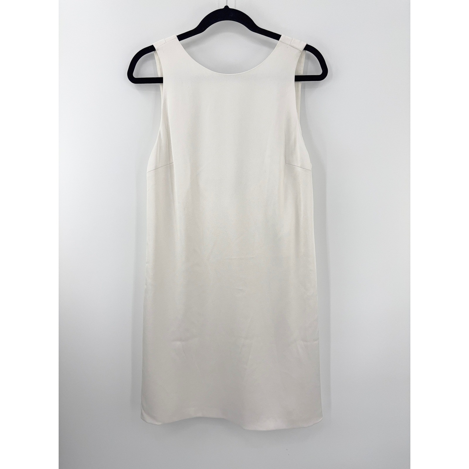 Alice + Olivia Lita Cowl Shift Mini Dress Womens L White Drape Satin Cocktail