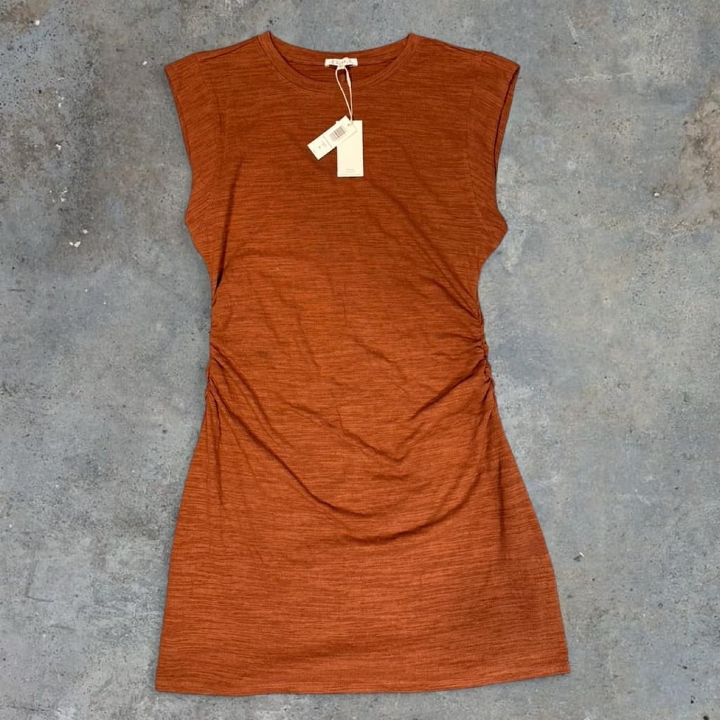 Z Supply Camino Textured Mini Dress in Teakwood, Size XL