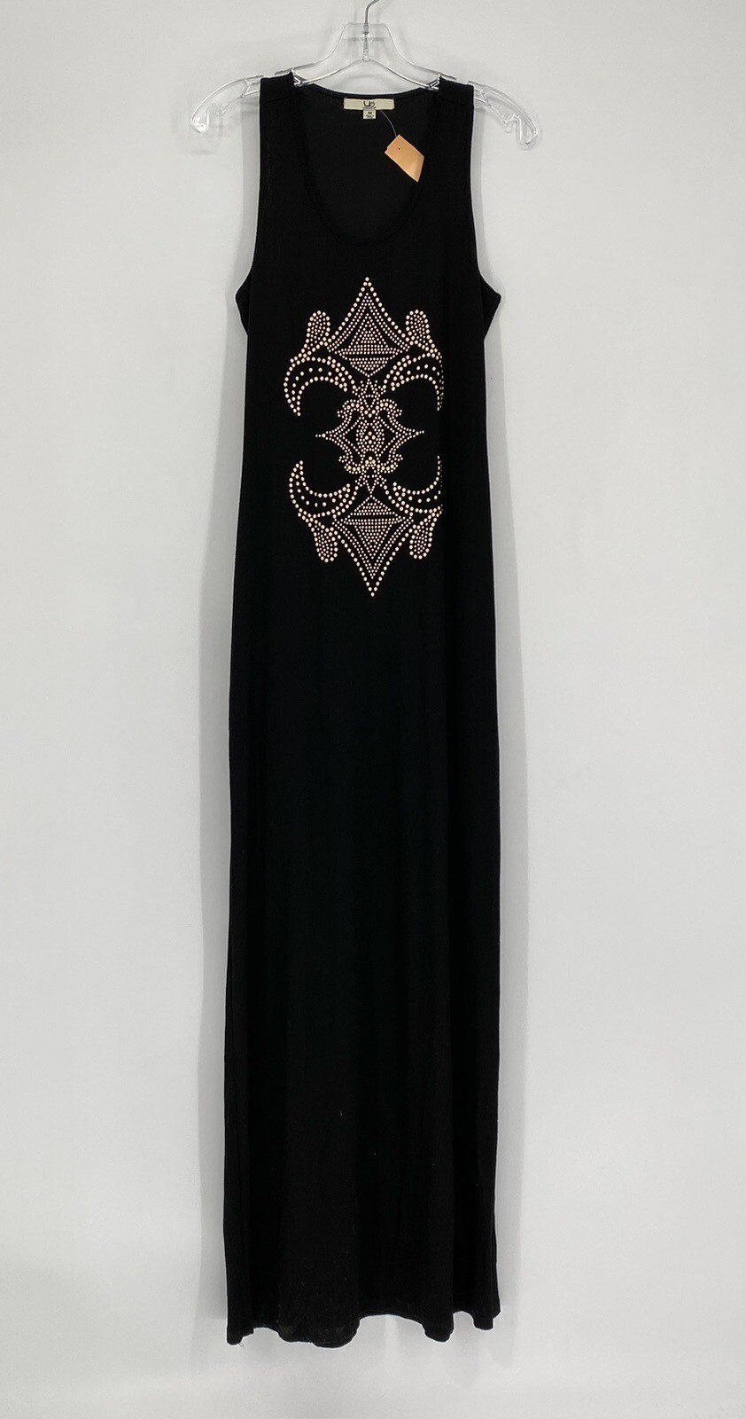 YA Los Angeles Black Sleeveless Maxi Dress W/ Studded Design Women’s Size Medium