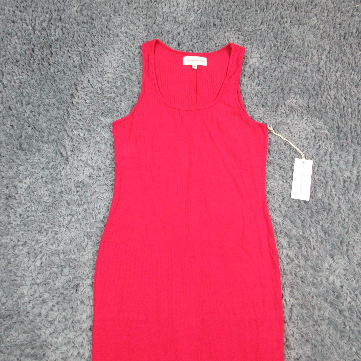 The Standard Stitch Dress Womens Large Ribbed Tank Midi Made in USA Tencel NWT