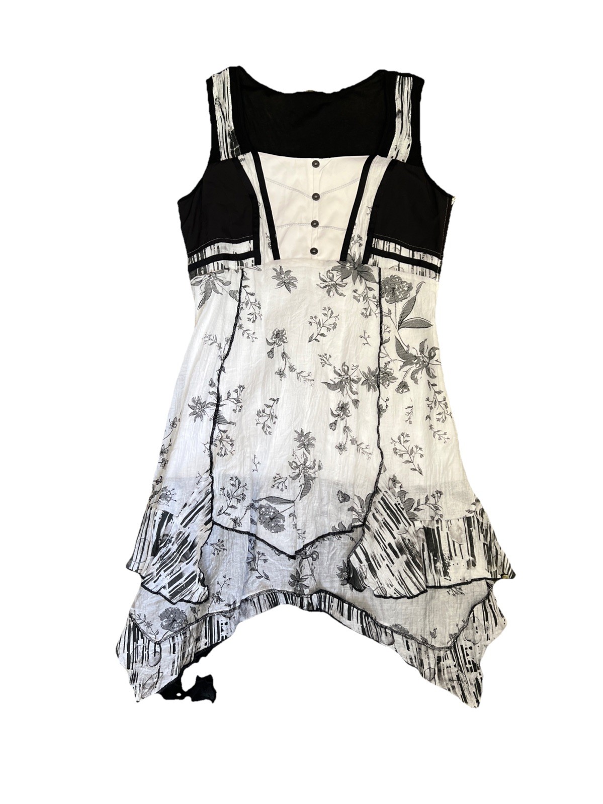 C’ Fait Pour Vous Paris Vintage Dress Layered, Abstract/tuxedo Print, Size 3