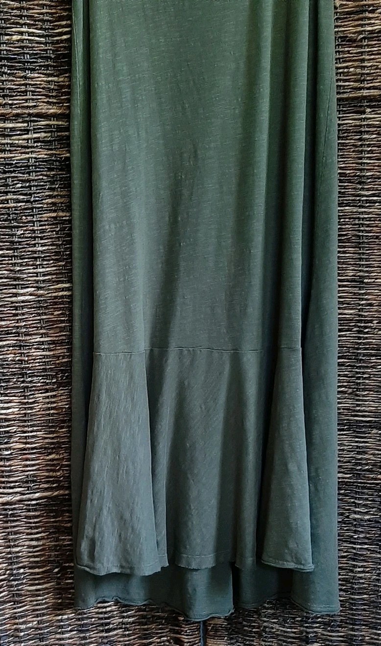 Caslon Sleeveless Midi Tank Dress Medium Green Tiered Modal Minimalist Capsule