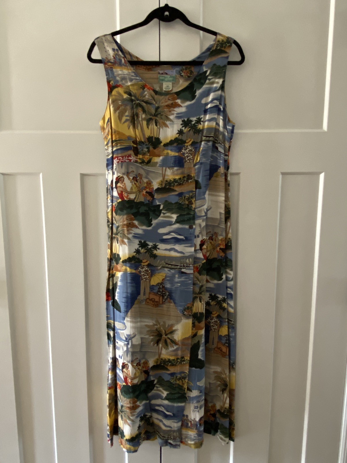 Vtg REYN SPOONER Dress Hawaiian Traditions Hawaii Flower Floral Island M Rayon