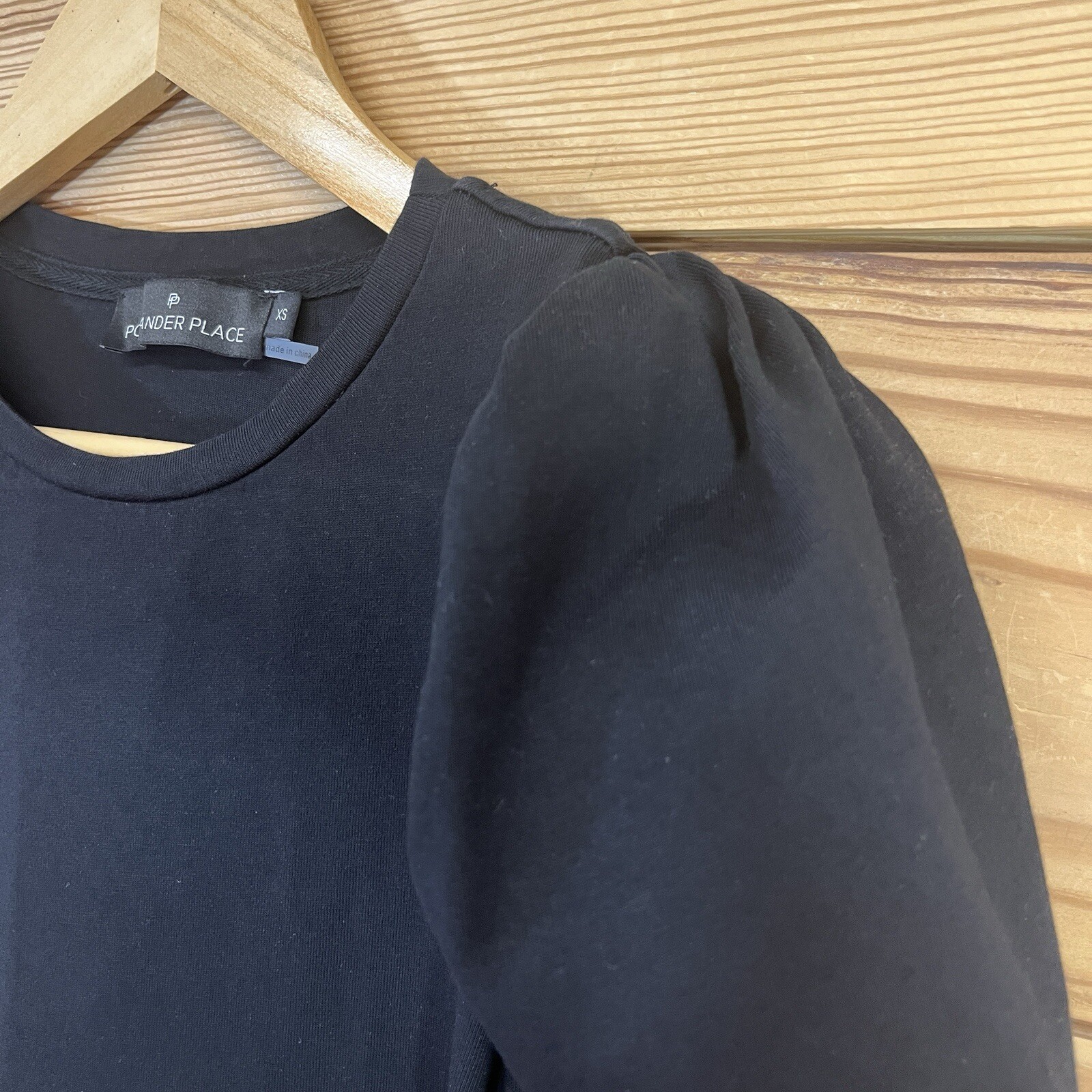 Pomander Place Dress XS Black Puffed Sleeve Shift T Shirt Stella Short B125