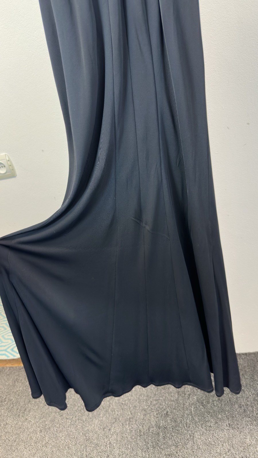 Blumarine 1999 Floral Tulle Black Long Dress Size 40 IT