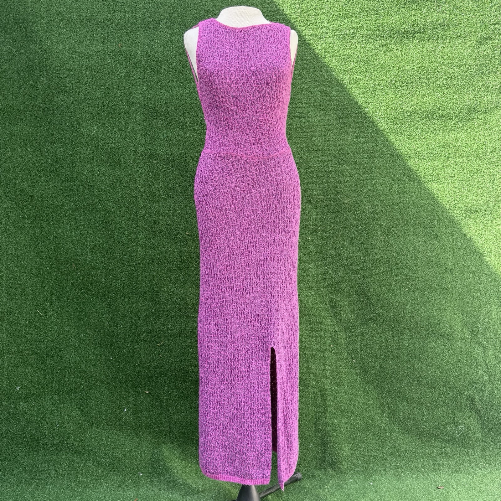 Free People FP Beach Purple Pink Knit Mindy Backless Midi Dress Size S