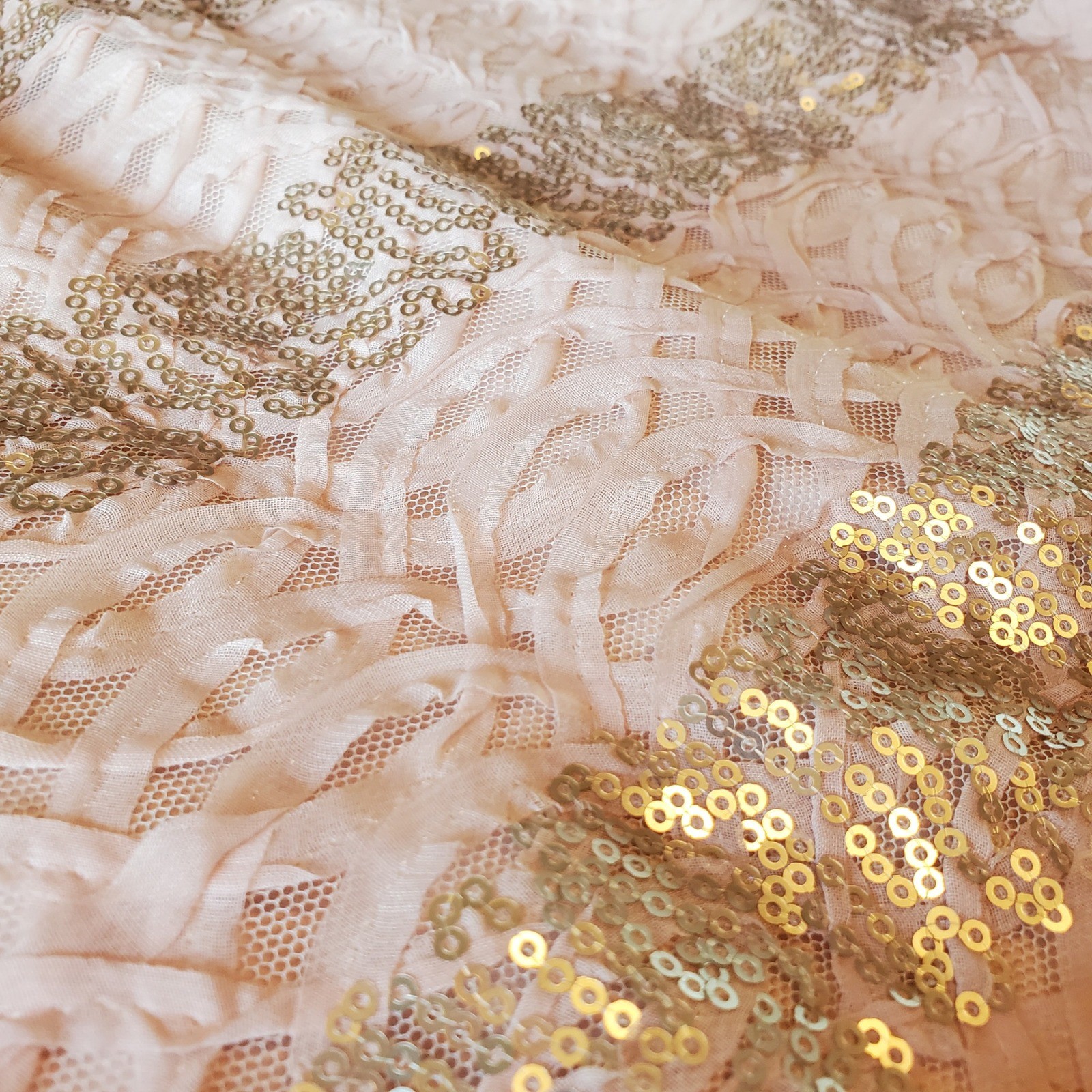 Phase Eight Womens Blush Pink Gold Sequin Strapless Cocktail Dress Size 12 UK