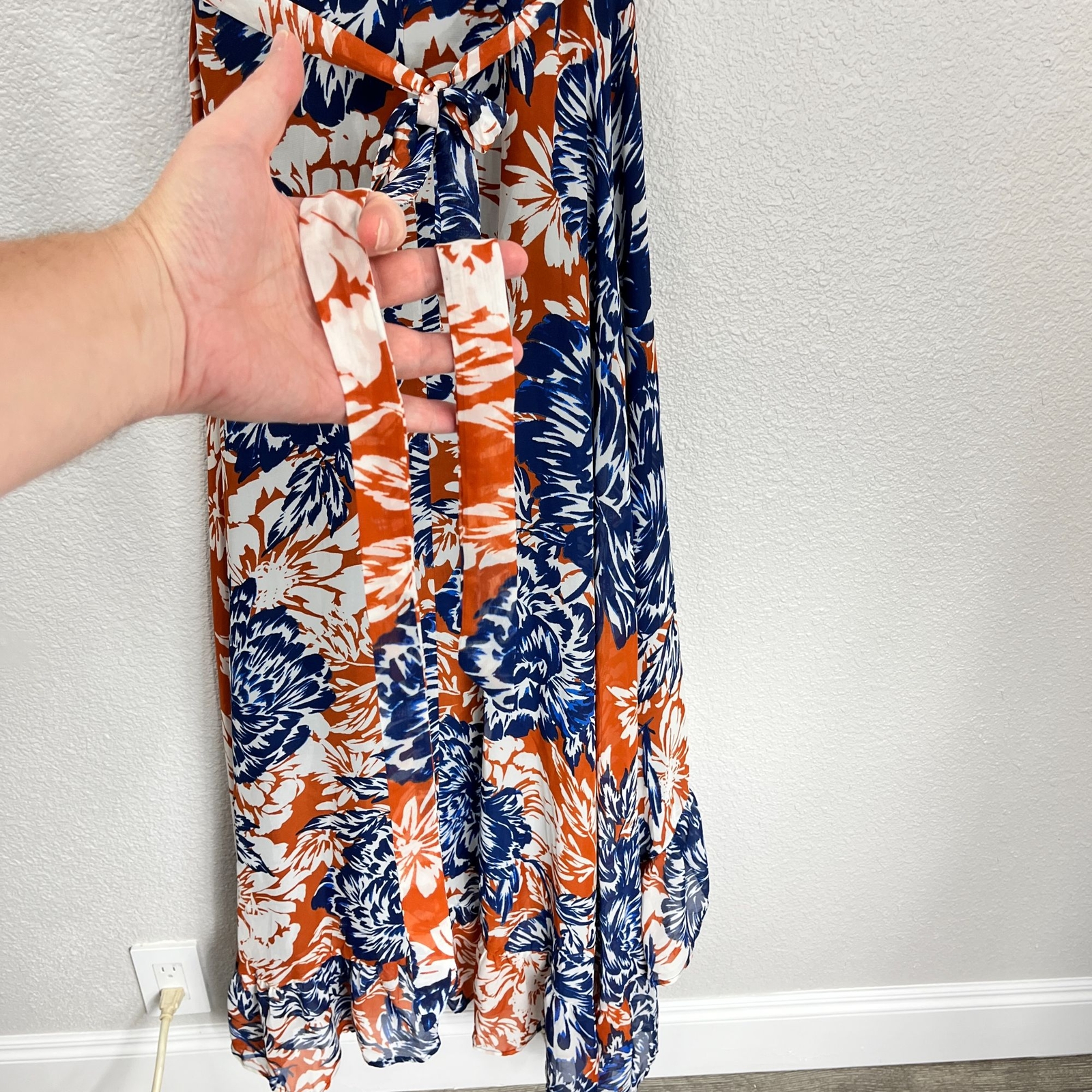 NWT Lulus Floral Wrap High Low Maxi Dress Sz S – Lined Ruffle Hem with Slit