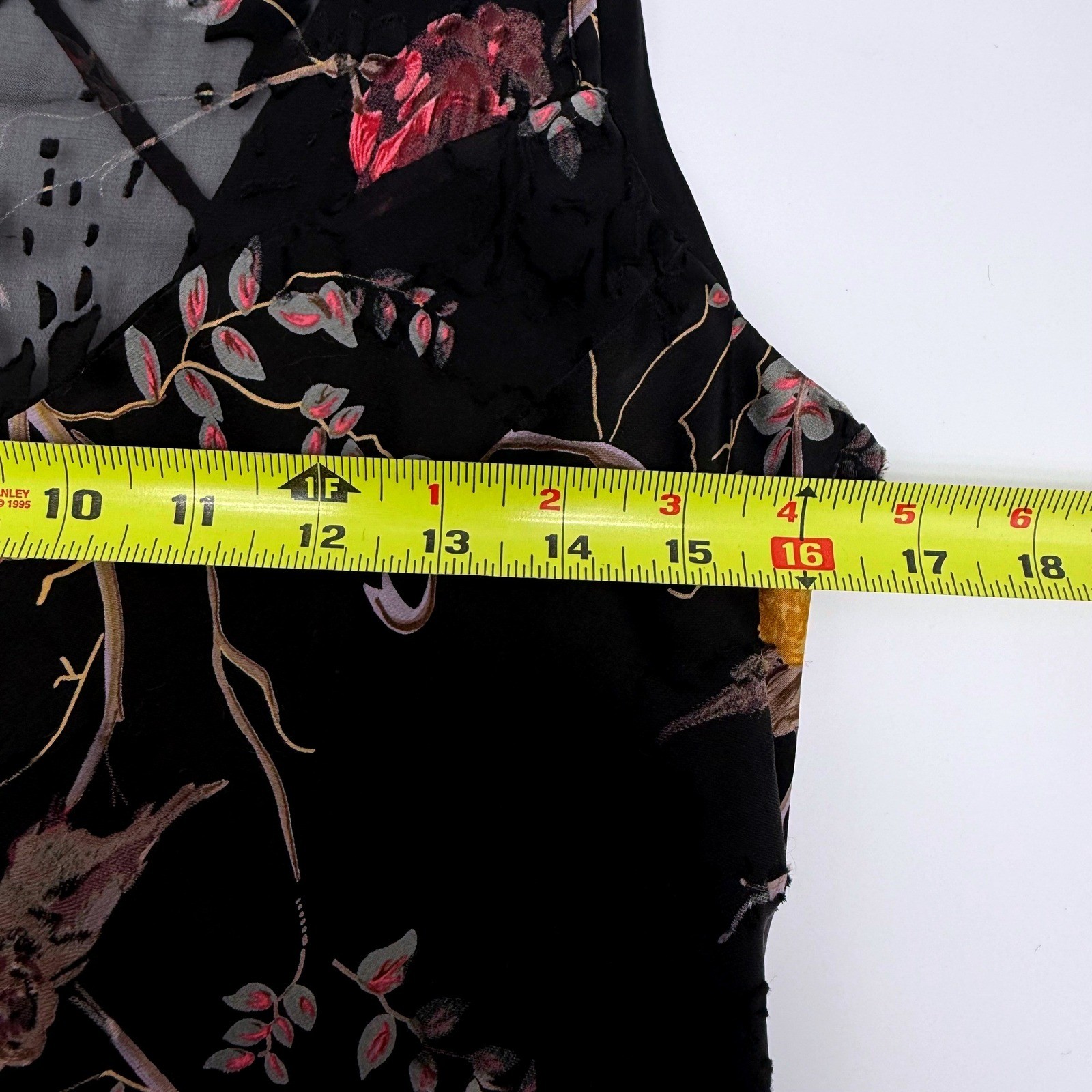 The Pyramid Collection Silk Blend Burnout Maxi Dress Black Size M Fairy Whimsy