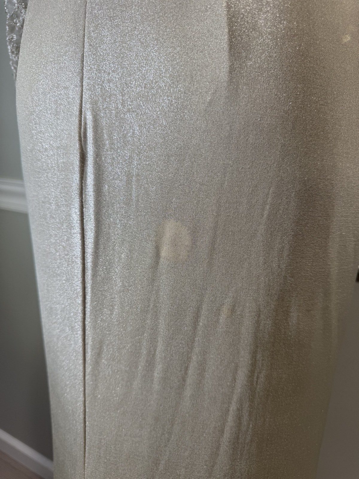 Terani Couture Light Olive Green Silver Shimmer Beaded Formal Dress Size 4