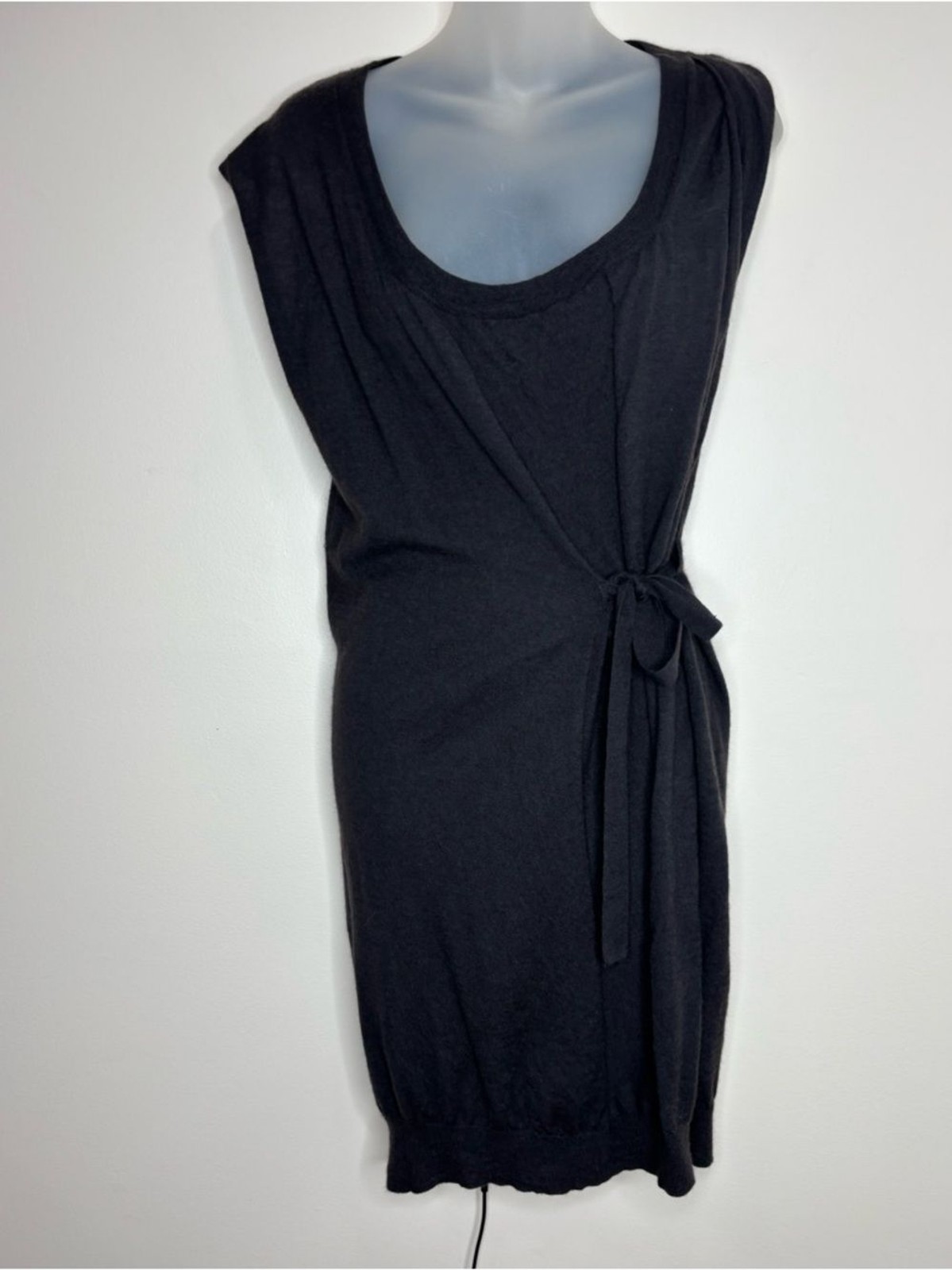 3.1 Phillip Lim Wool Cashmere Blend Grey Sleeveless Tie-Waist Midi Dress small