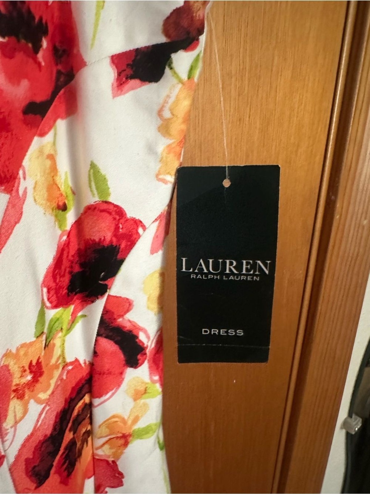Lauren Ralph Lauren White Red Poppy Floral Fit & Flare Dress NWT Size 10