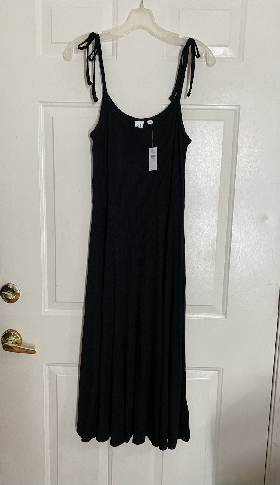 GAP Tie-Strap Cami Dress Women M Flowy Ribbed Midi Bohemian Beach Summer Relaxed