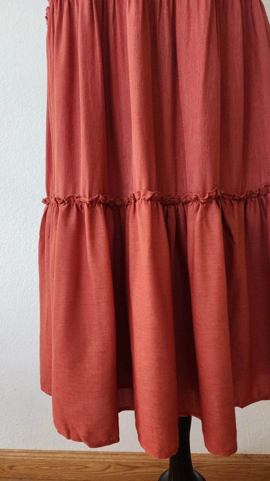 New Anthro Midi Dress Size Medium Rust Orange Coquette Bow Brunch Wedding