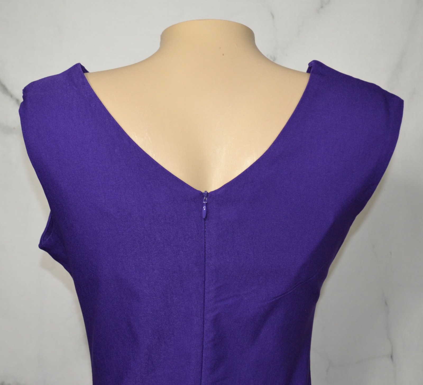 MUXXN BOUTIQUE NEW NWT Blue Asymmetrical V Neck Slight Cap Sleeve Dress Large
