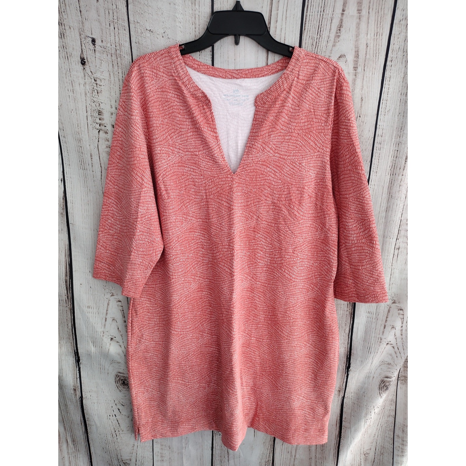 Southern Tide NEW Carley Wave Print UPF Performance Dress Faded Brick Womens XL