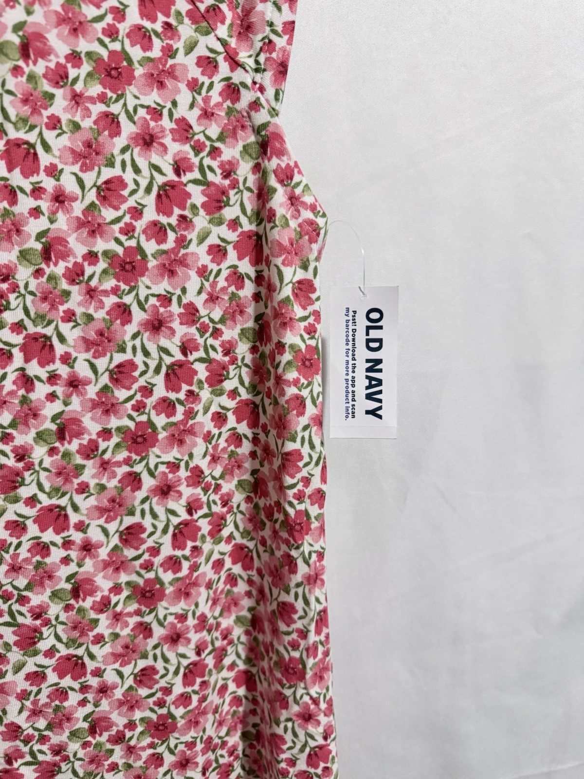 Old Navy Red Floral Scoop Neck Cap Sleeve Swing Mini Dress M NWT