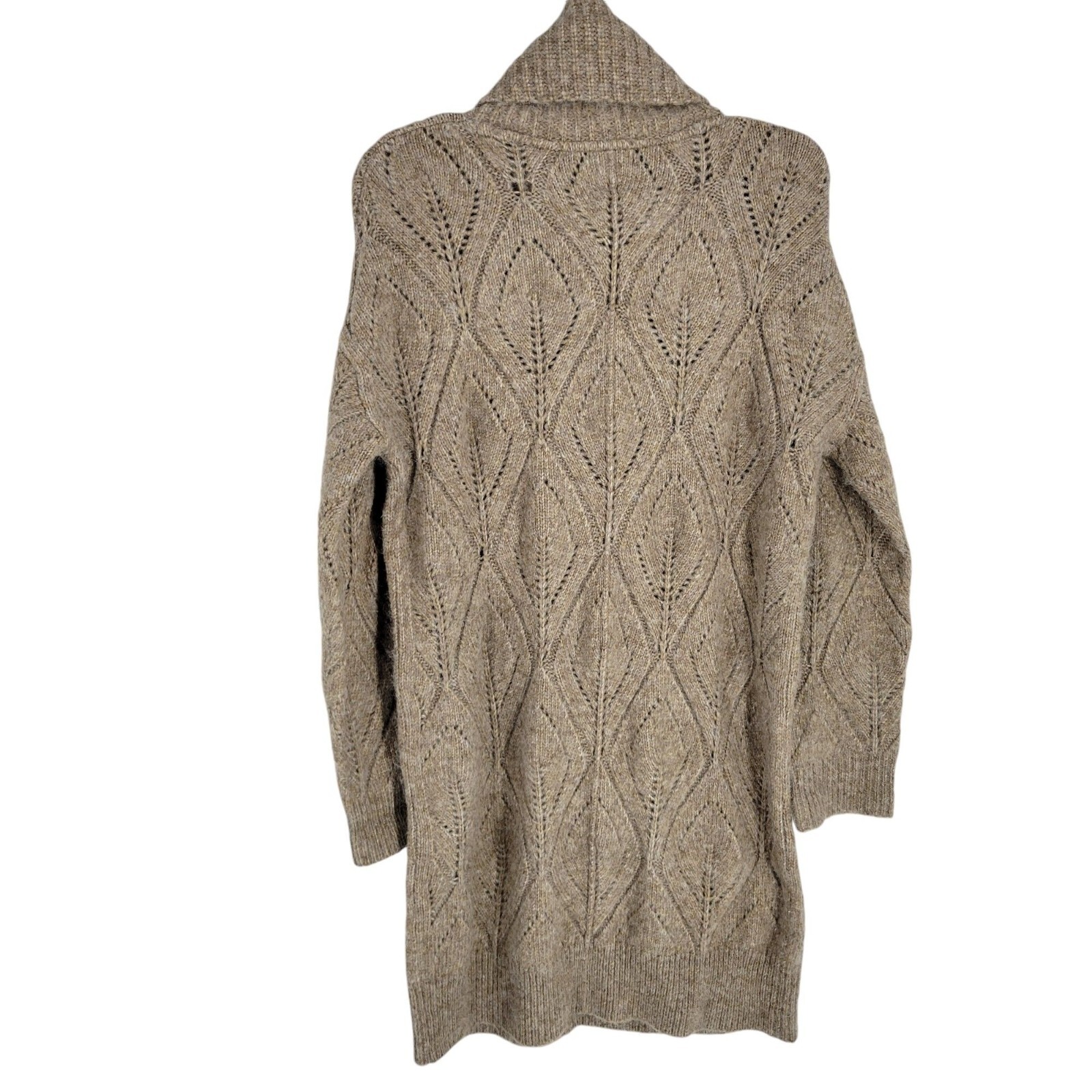 Sundance XS Sweater Dress Patterned Acrylic/Wool Blend Cozy Boho Light Brown