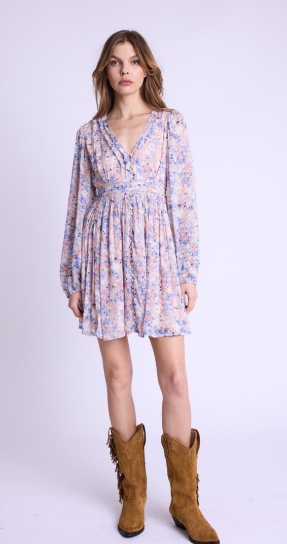 BERENICE Rea Fluid floral-print viscose dress BNWT 34/ XS $299