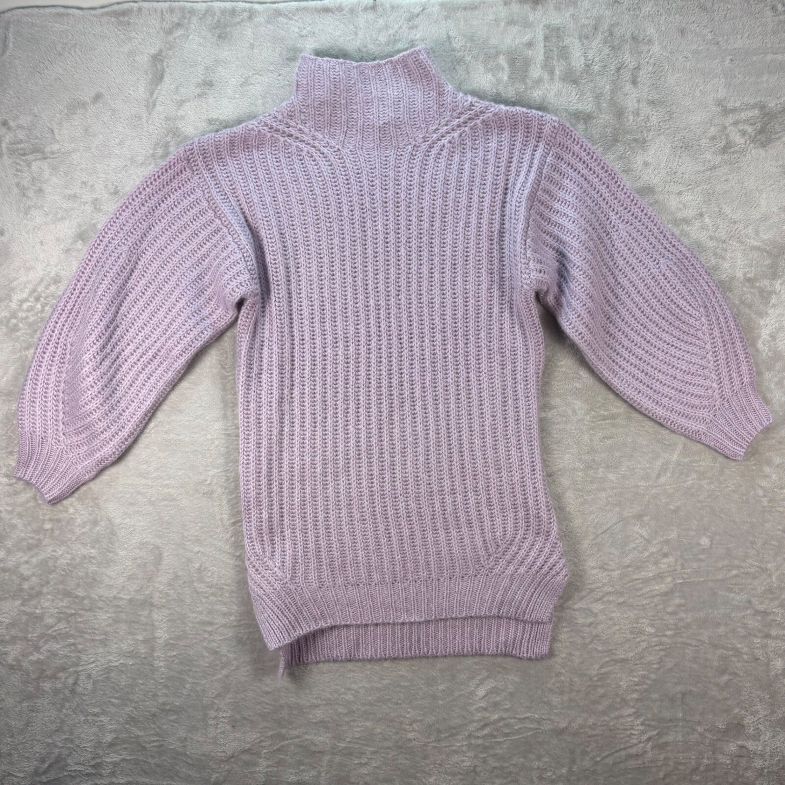 Miss Selfridge Sweater Dress Chunky Knit Lavender Purple Mock Neck US 2