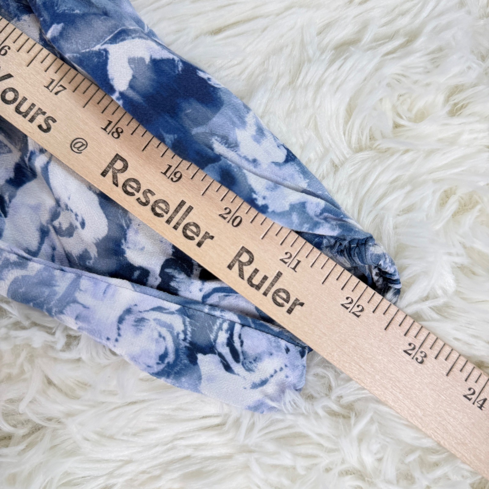 Madewell Blue White Floral Print V Neck Button Tie Waist Mini Dress Size 00