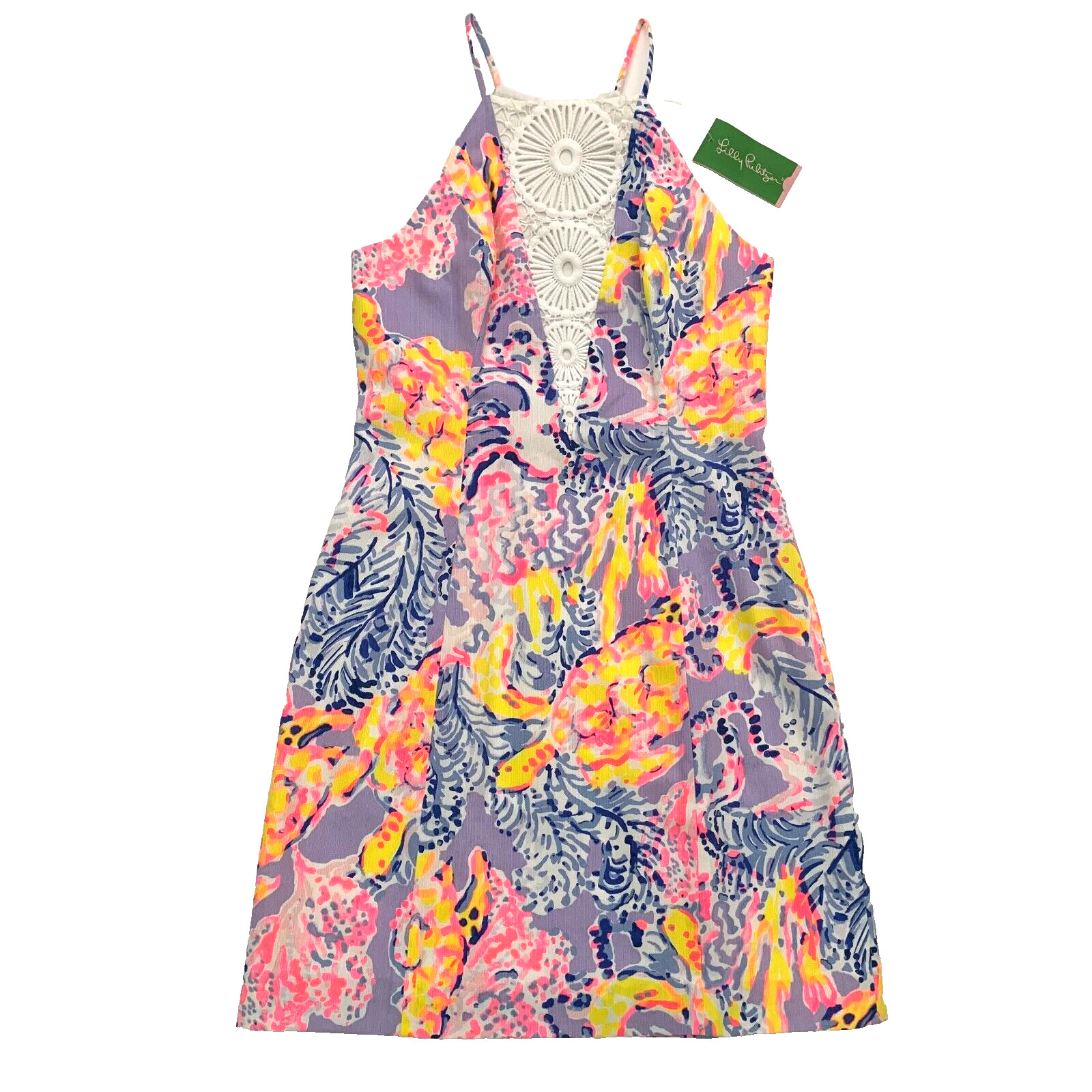 NWT Lilly Pulitzer Pearl Shift Dress Lilac Verbena So Snappy sz 0 Zipper Charm