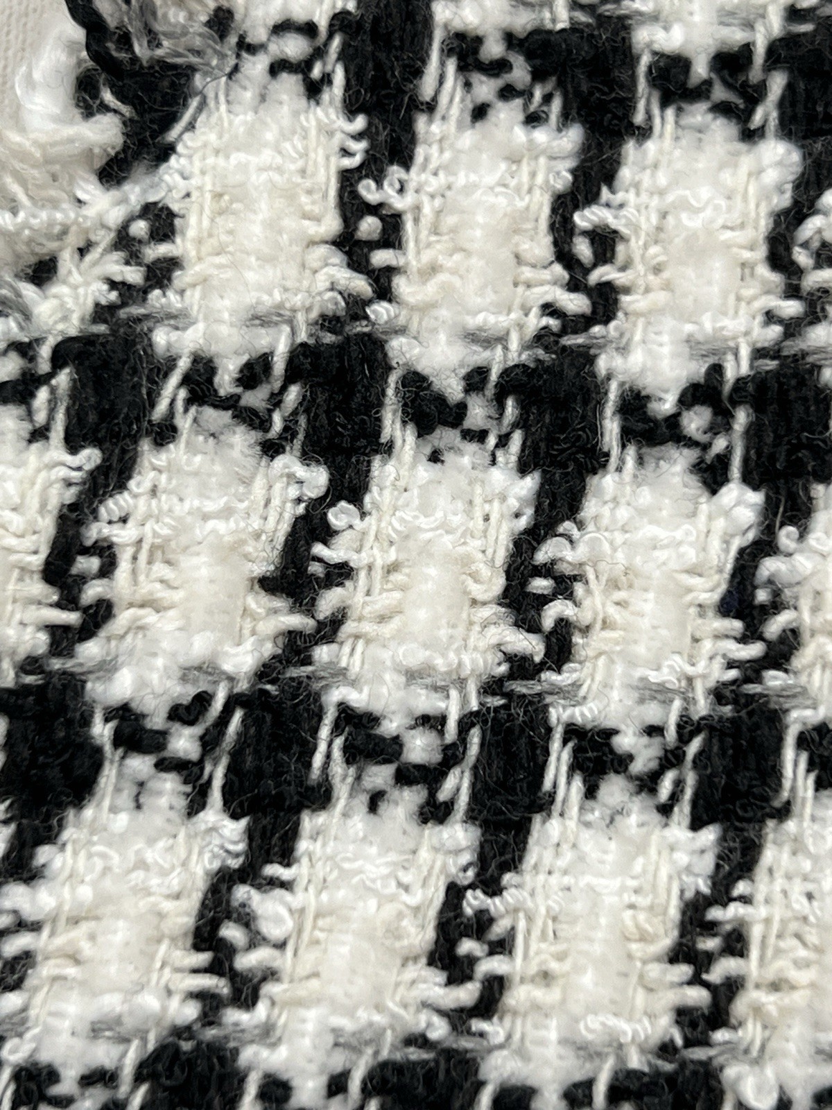 Derek Lam 10 Crosby Checked Boucle Tweed Mini Dress Size 0 Black And White
